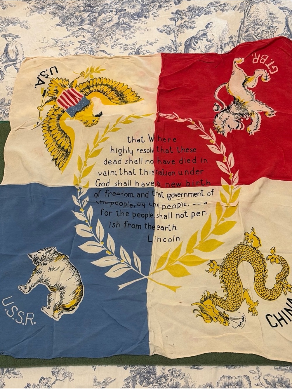 Vintage WW2 Allies Scarf